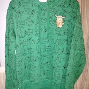 Star Wars Green Yoda Pattern Men's Sweater